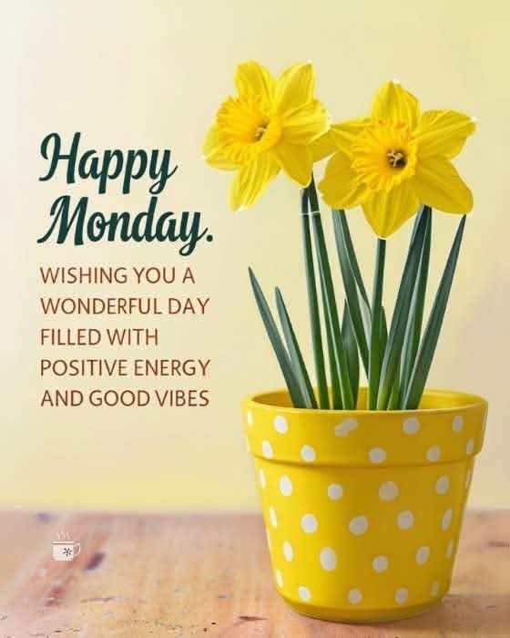 A new week, a fresh start, and another chance to choose joy. 🌼☀️🌷

Wishing everyone a wonderful Monday and a week filled with good things. 💜😘